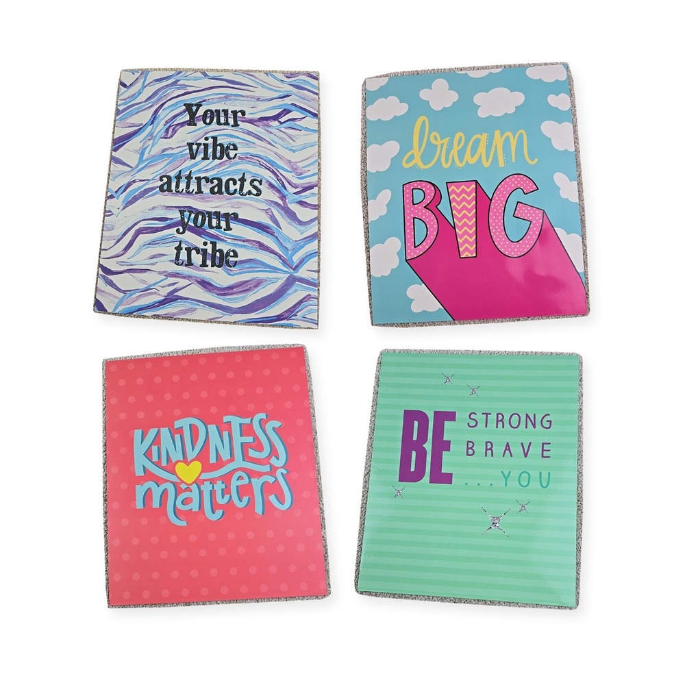 Top Flight Motivational Pocket Folders Lot of 4 3 Ring Binder School New